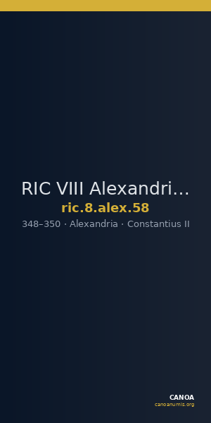 RIC VIII Alexandria 58 — CANOA