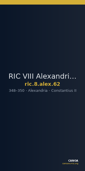 RIC VIII Alexandria 62 — CANOA