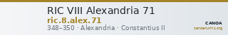 RIC VIII Alexandria 71 — CANOA