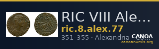 RIC VIII Alexandria 77 — CANOA