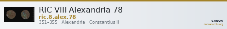 RIC VIII Alexandria 78 — CANOA