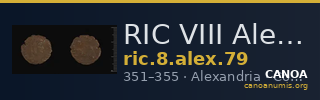 RIC VIII Alexandria 79 — CANOA