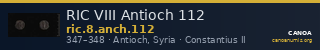 RIC VIII Antioch 112 — CANOA