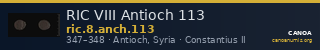 RIC VIII Antioch 113 — CANOA