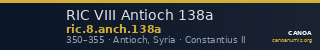 RIC VIII Antioch 138a — CANOA
