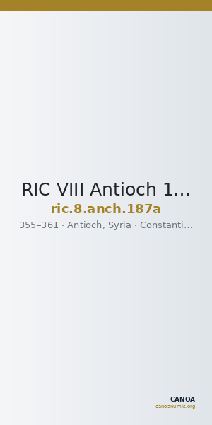 RIC VIII Antioch 187a — CANOA