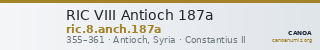 RIC VIII Antioch 187a — CANOA