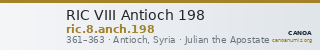 RIC VIII Antioch 198 — CANOA