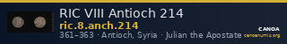 RIC VIII Antioch 214 — CANOA