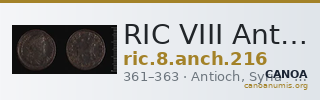 RIC VIII Antioch 216 — CANOA