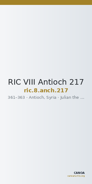 RIC VIII Antioch 217 — CANOA
