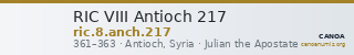 RIC VIII Antioch 217 — CANOA