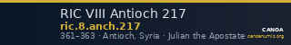 RIC VIII Antioch 217 — CANOA