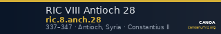RIC VIII Antioch 28 — CANOA