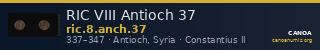 RIC VIII Antioch 37 — CANOA