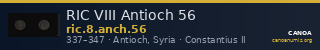 RIC VIII Antioch 56 — CANOA