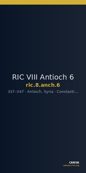 RIC VIII Antioch 6 — CANOA