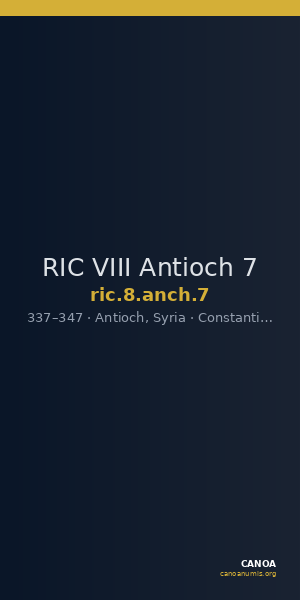 RIC VIII Antioch 7 — CANOA