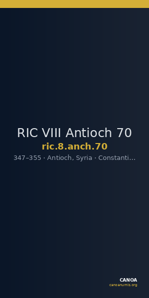 RIC VIII Antioch 70 — CANOA