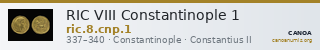 RIC VIII Constantinople 1 — CANOA