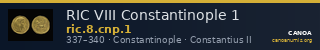 RIC VIII Constantinople 1 — CANOA