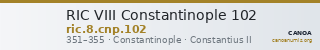 RIC VIII Constantinople 102 — CANOA