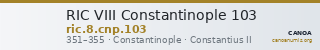RIC VIII Constantinople 103 — CANOA