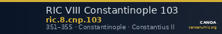 RIC VIII Constantinople 103 — CANOA