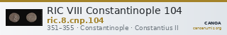 RIC VIII Constantinople 104 — CANOA
