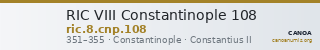 RIC VIII Constantinople 108 — CANOA