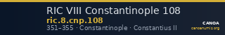 RIC VIII Constantinople 108 — CANOA