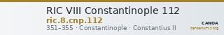 RIC VIII Constantinople 112 — CANOA