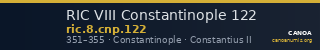 RIC VIII Constantinople 122 — CANOA