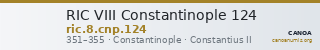 RIC VIII Constantinople 124 — CANOA