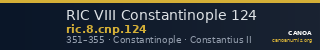 RIC VIII Constantinople 124 — CANOA