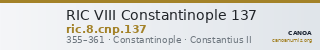 RIC VIII Constantinople 137 — CANOA