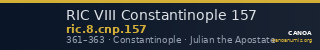 RIC VIII Constantinople 157 — CANOA