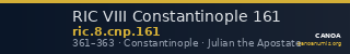 RIC VIII Constantinople 161 — CANOA