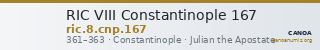 RIC VIII Constantinople 167 — CANOA
