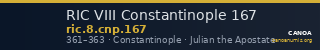 RIC VIII Constantinople 167 — CANOA