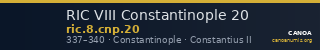 RIC VIII Constantinople 20 — CANOA