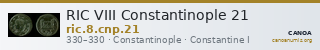 RIC VIII Constantinople 21 — CANOA
