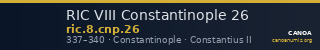 RIC VIII Constantinople 26 — CANOA