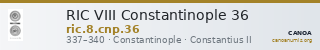 RIC VIII Constantinople 36 — CANOA