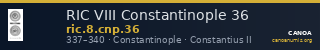 RIC VIII Constantinople 36 — CANOA