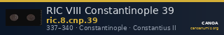 RIC VIII Constantinople 39 — CANOA