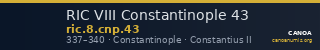 RIC VIII Constantinople 43 — CANOA