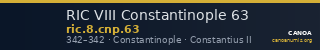 RIC VIII Constantinople 63 — CANOA