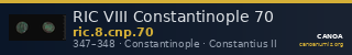 RIC VIII Constantinople 70 — CANOA