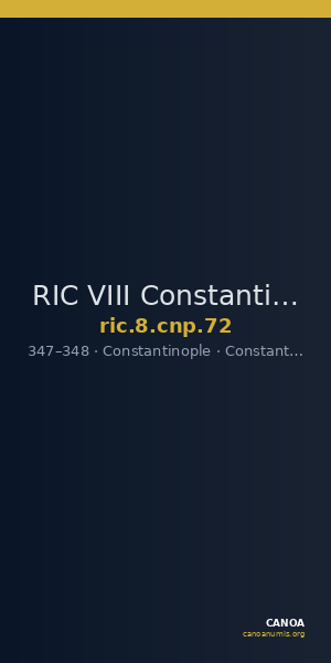RIC VIII Constantinople 72 — CANOA